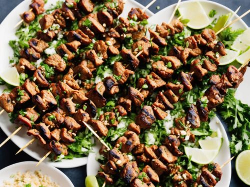 Spicy Lamb & Feta Skewers with Greek Brown Rice Salad