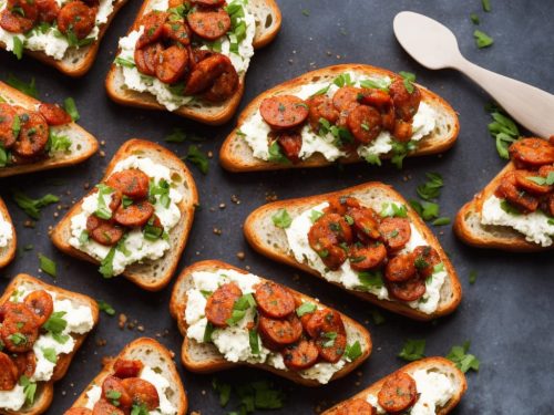 Spicy Sausage Goat's Cheese Toasts