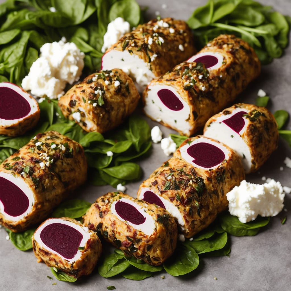 Spinach, Beetroot & Goat's Cheese Roulade