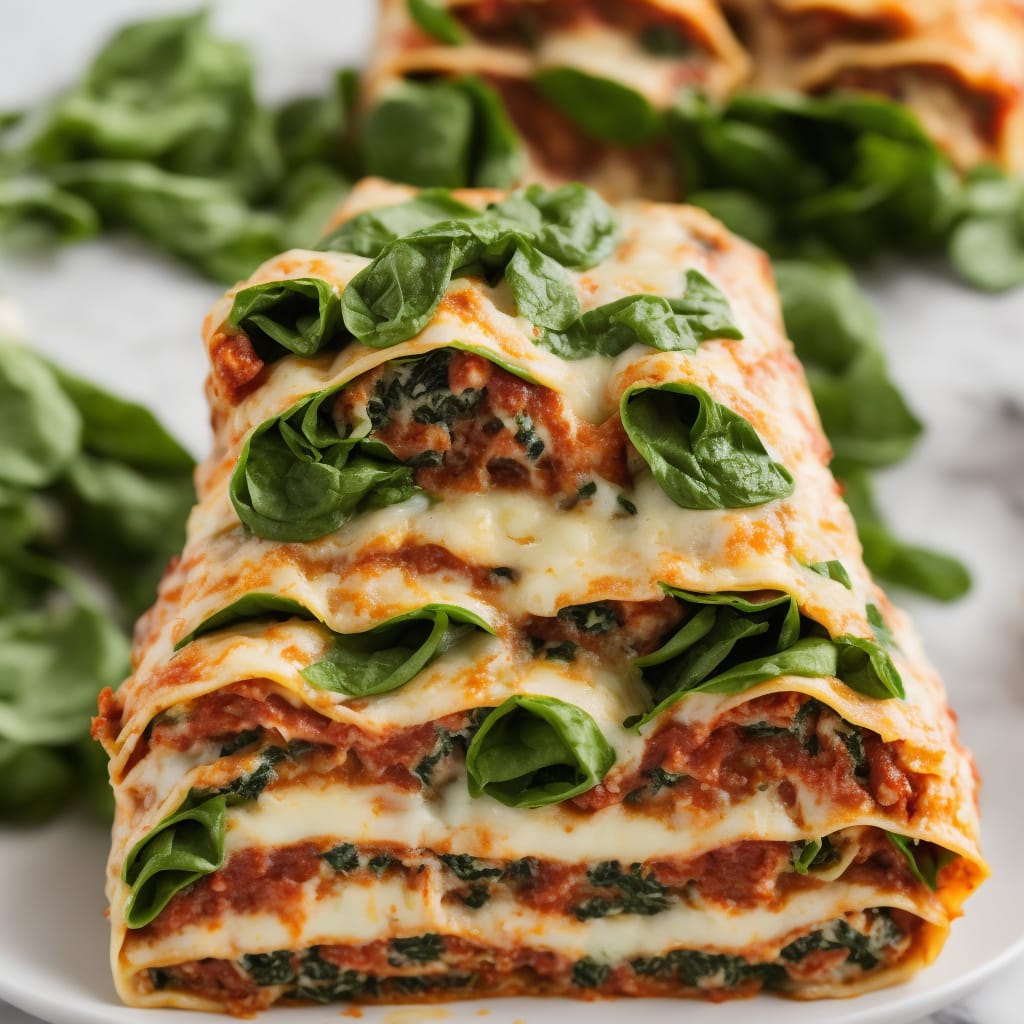 Spinach Lasagna Roll Ups