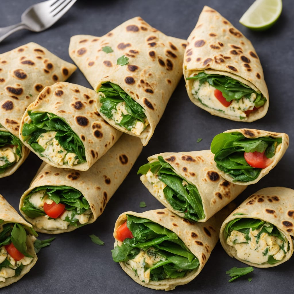 Spinach Omelette Chapati Wraps