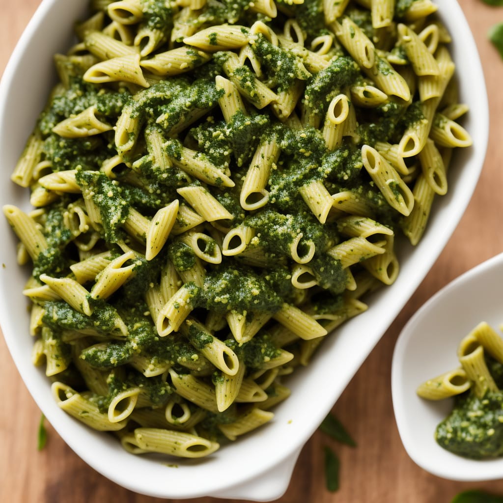 Spinach Pesto Pasta with Olives