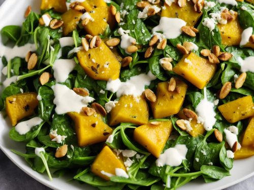 Spinach & Squash Salad with Coconut Dressing