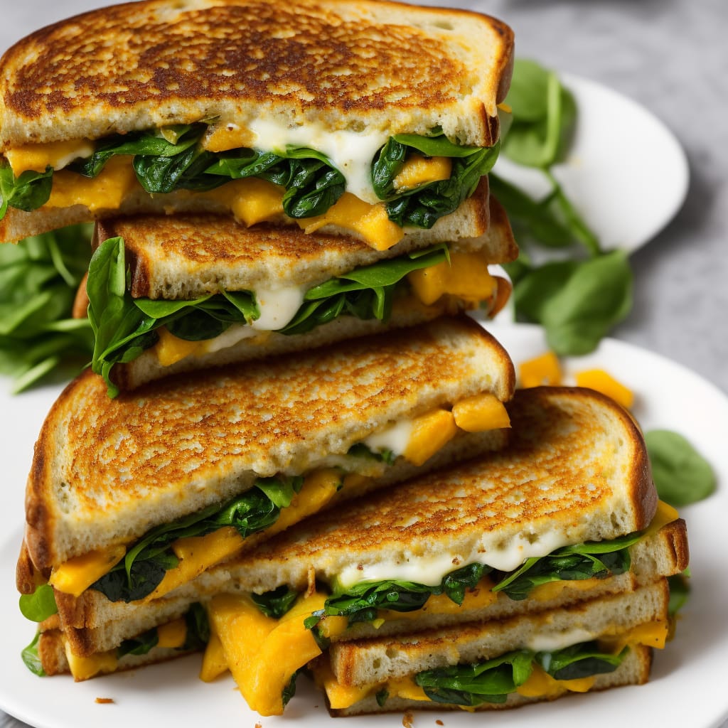 Spinach, Squash & Tamarind Grilled Cheese Sandwich