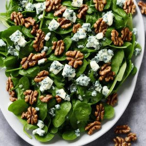 Spinach & Walnut Salad with Blue Cheese Dressing