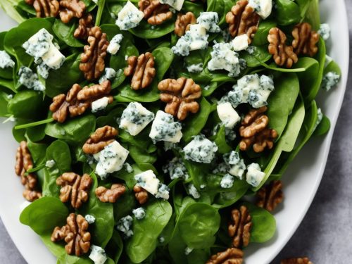 Spinach & Walnut Salad with Blue Cheese Dressing
