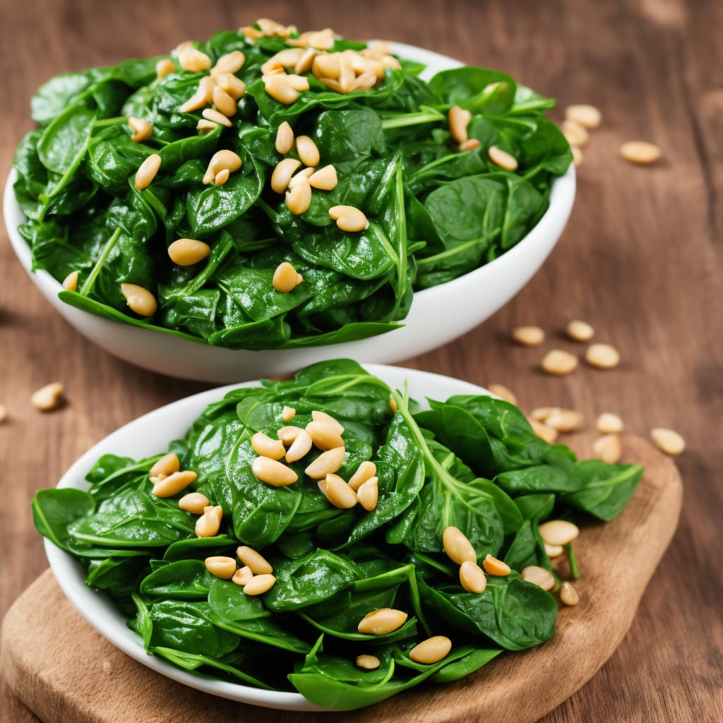 Spinach with Onions & Pine Nuts