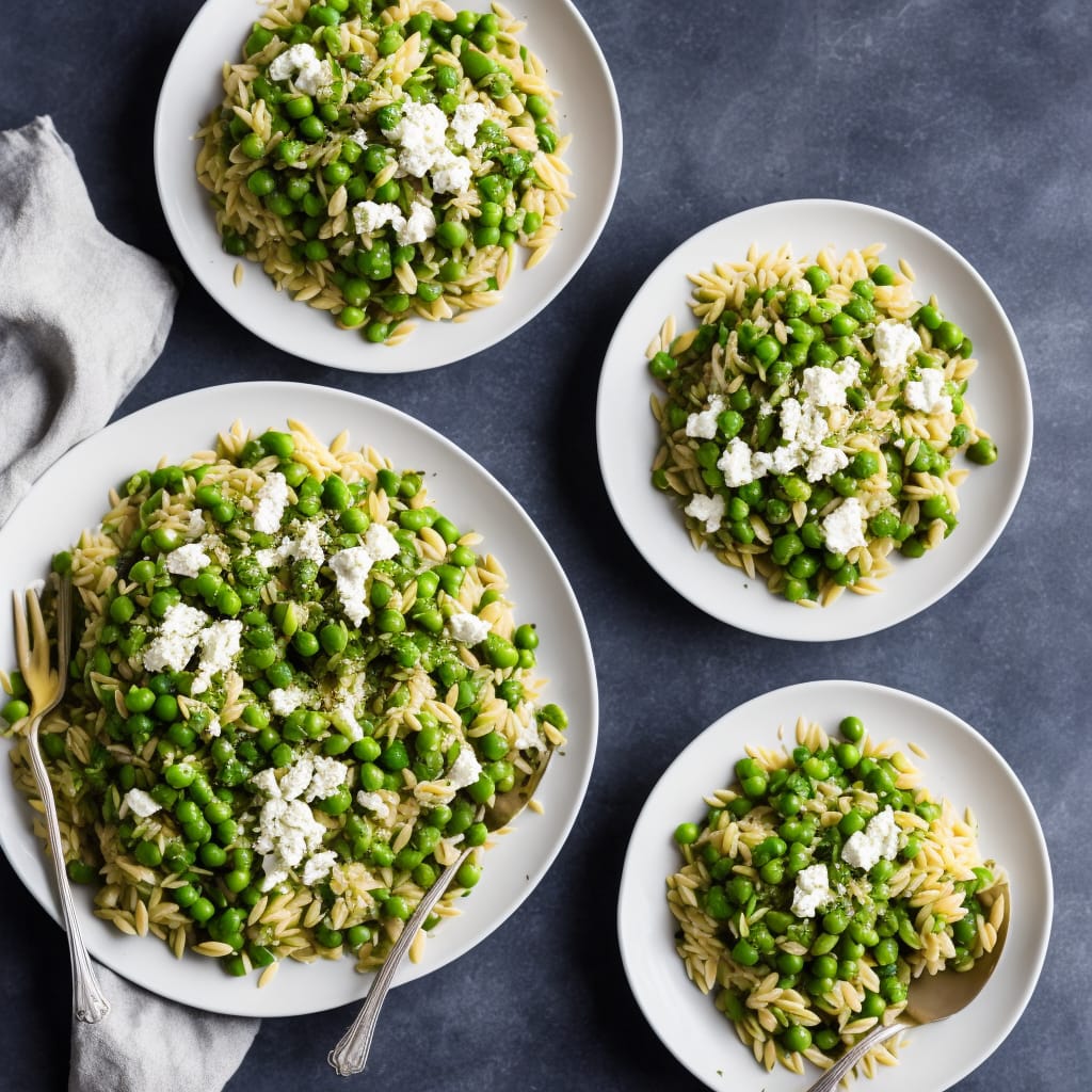 Spring Vegetable Orzo with Broad Beans, Peas, Artichokes & Ricotta Recipe