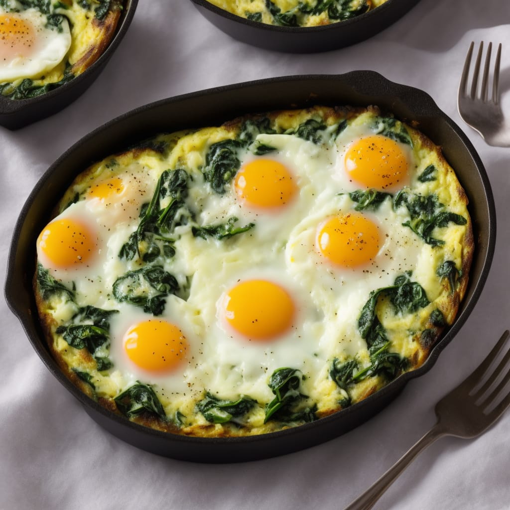Sprout & Spinach Baked Eggs