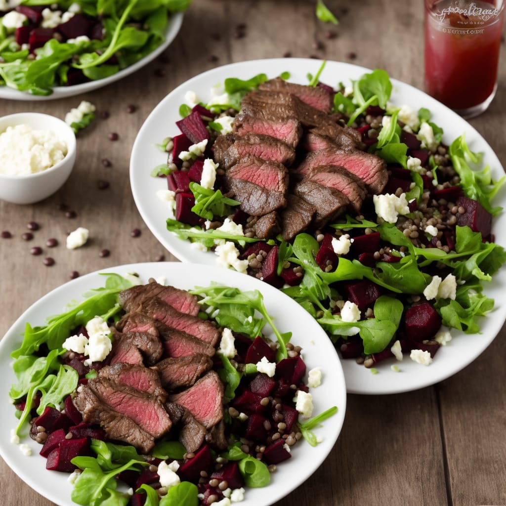 Steak, Beetroot, Horseradish & Warm Lentil Salad