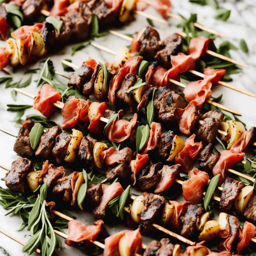 Steak & Prosciutto Skewers with Sage & Thyme