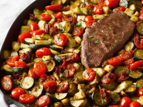 Steak & Roast Vegetables with Sundried Tomato Dressing