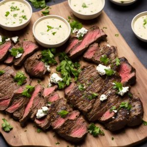 Steak with Goat's Cheese Sauce
