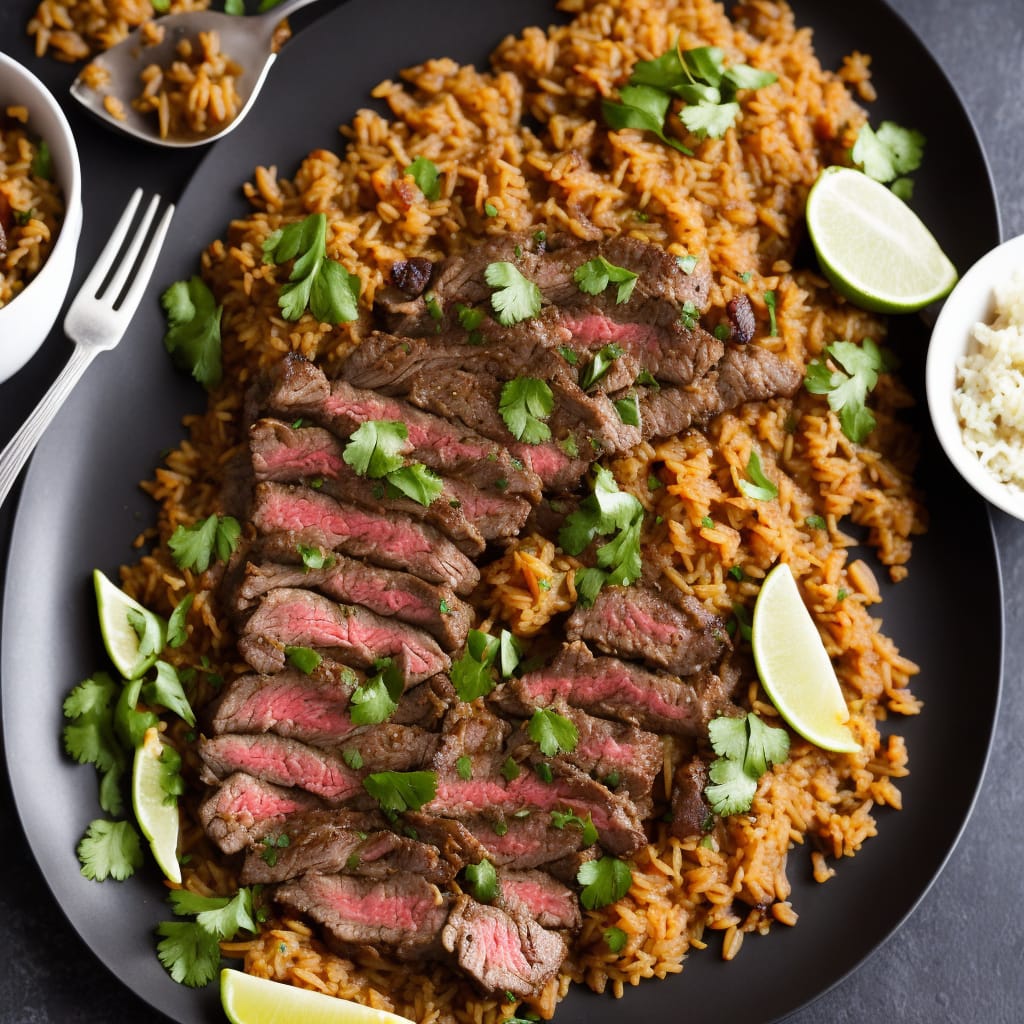 Steak with Spiced Rice & Beans