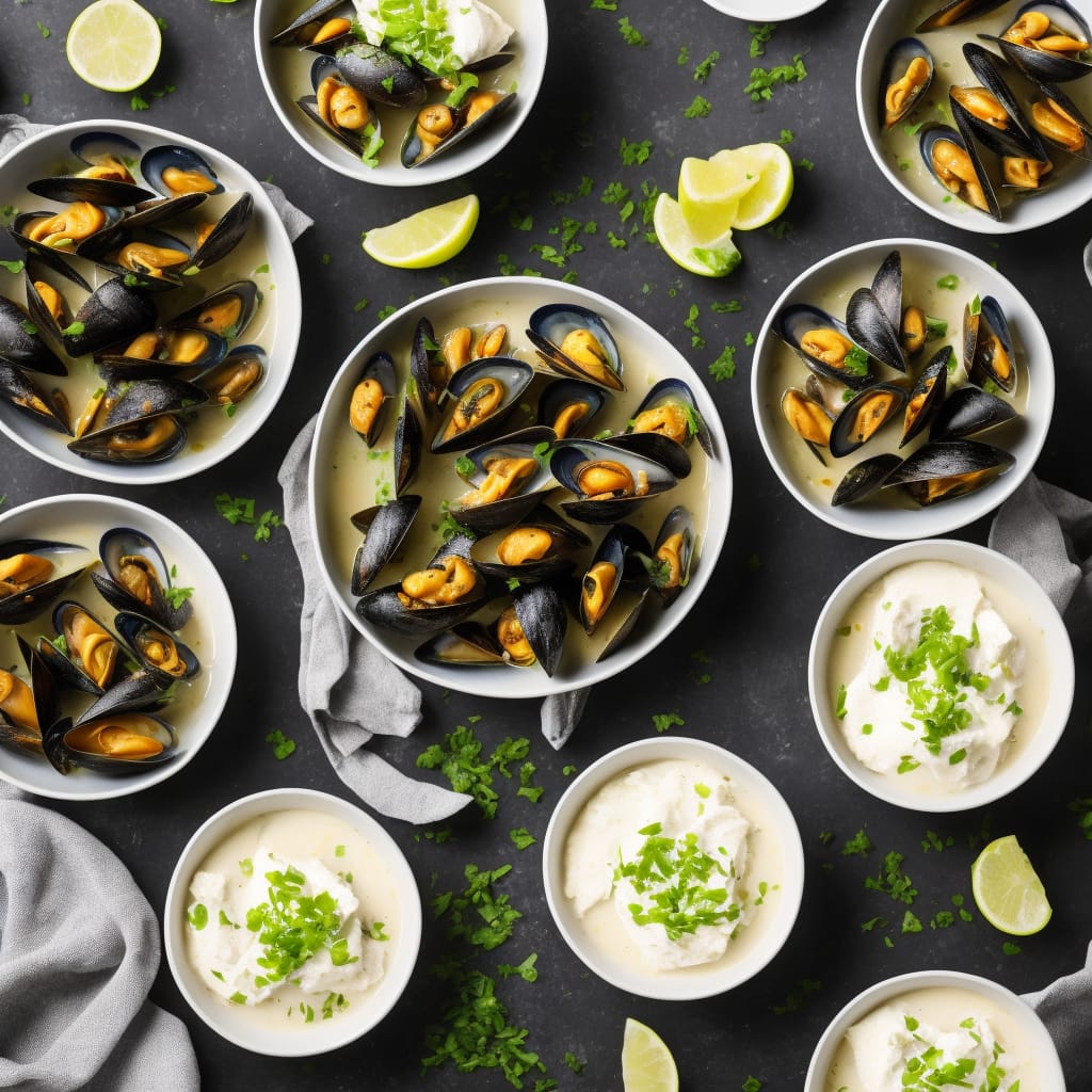 Steamed Mussels with Cider, Spring Onions & Cream