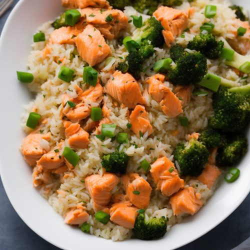 Steamed Salmon & Veg Rice Bowl Recipe