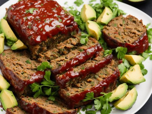 Sticky Baked Meatloaf with Avocado & Black Bean Salsa