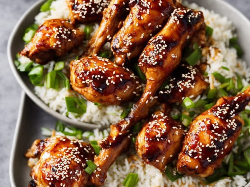 Sticky Chicken Drumsticks & Sesame Rice Salad