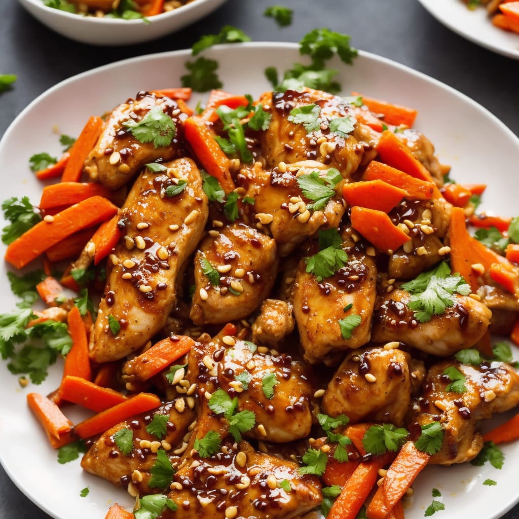 Sticky Citrus Chicken with Carrots & Cashews