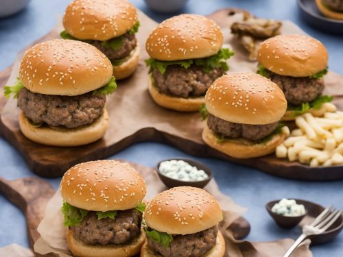 Sticky Sausage Burgers with Blue Cheese
