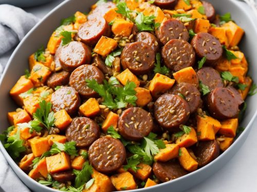 Sticky Sausage & Sweet Potato Salad