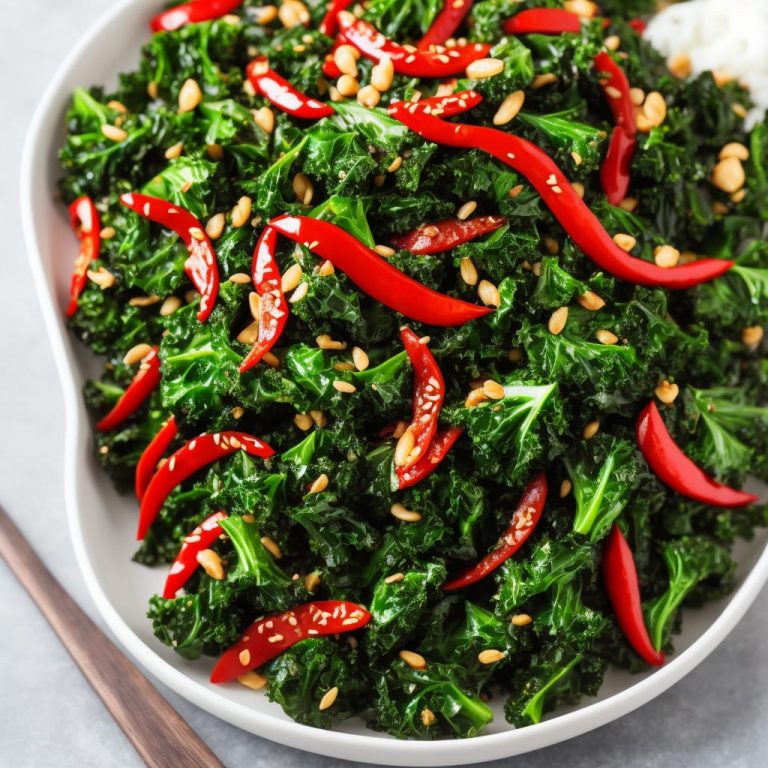 Stirfried Curly Kale with Chilli & Garlic Recipe