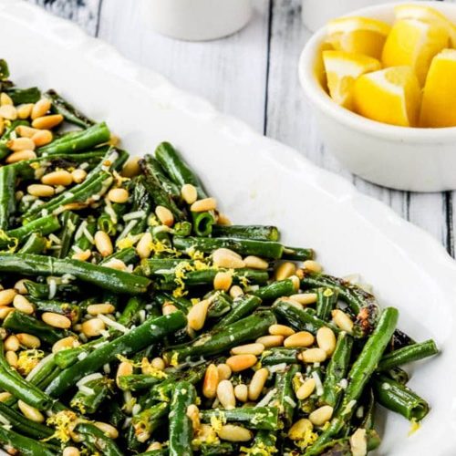 Stirfried sprouts with green beans, lemon & pine nuts Recipe