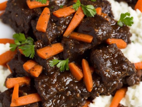 Stout-braised short ribs with horseradish & carrots recipe