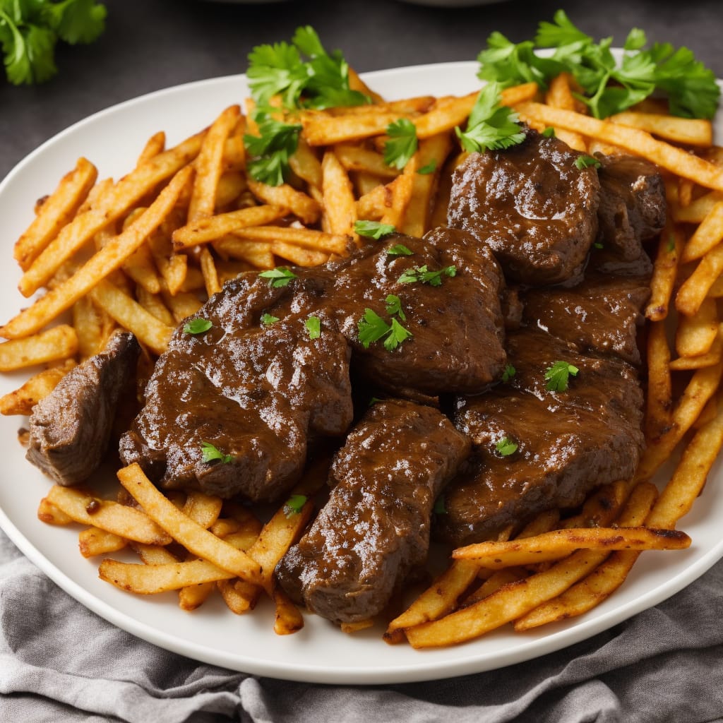 Stout-Braised Steak with Stacked Chips
