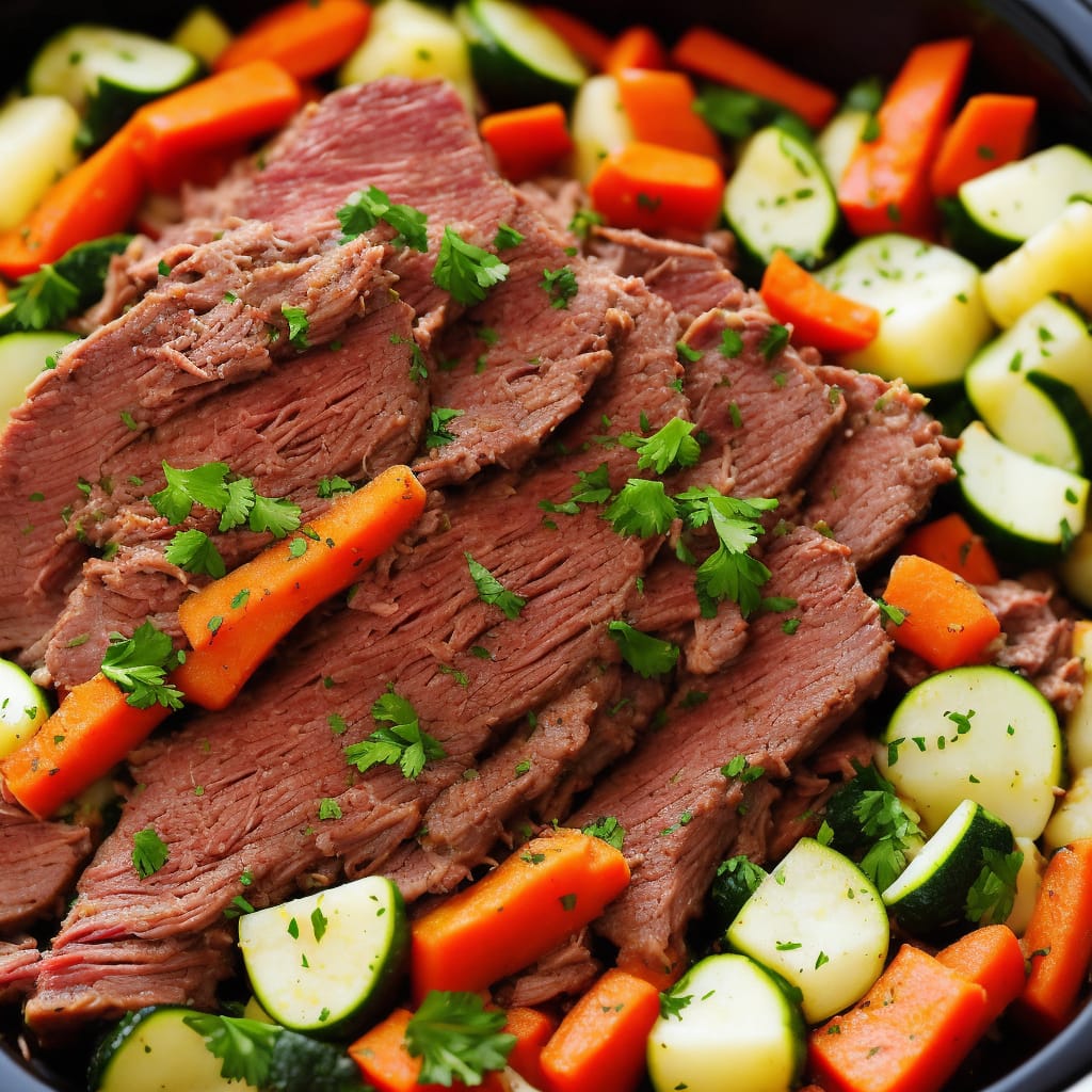 Stout Slow Cooker Corned Beef and Veggies
