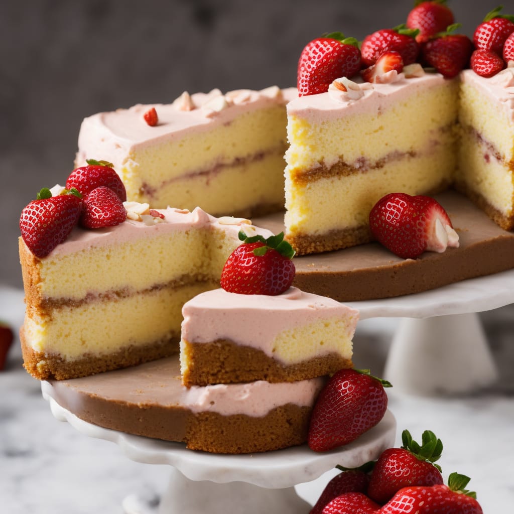 Strawberry & Almond Cheesecake Sponge Recipe
