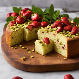 Strawberry & Pistachio Olive Oil Cake