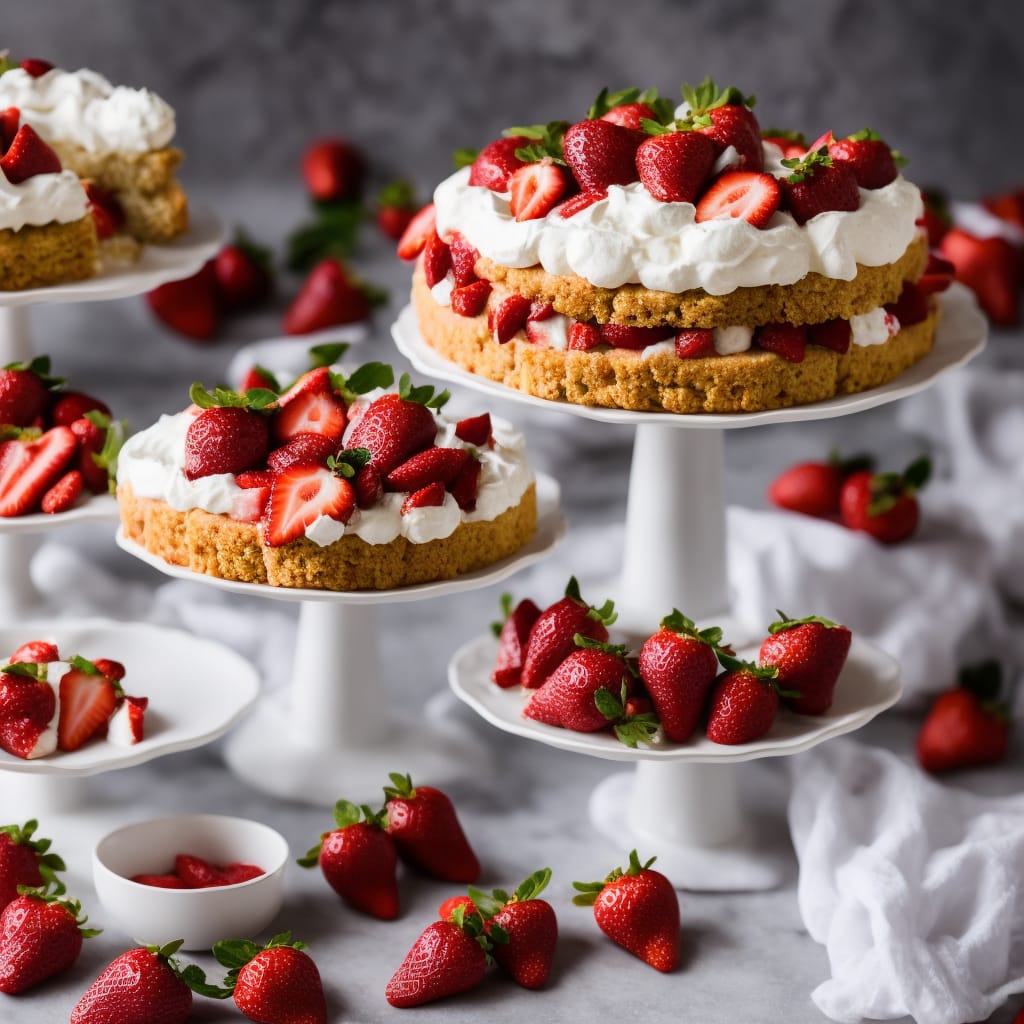 punch bowl cake with strawberries