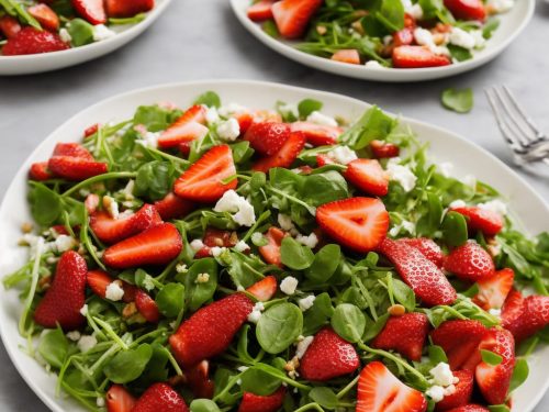 Strawberry, Tomato & Watercress Salad with Honey & Pink Pepper Dressing
