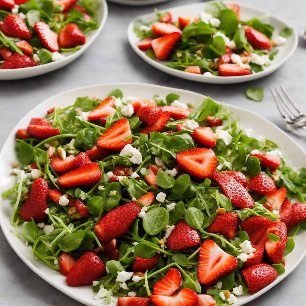 Strawberry, Tomato & Watercress Salad with Honey & Pink Pepper Dressing