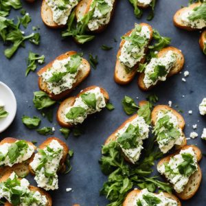 Summery Greens & Goat's Cheese Crostini