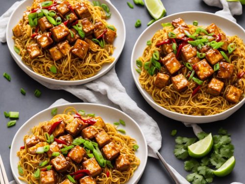 Sweet Chilli Tofu with Pineapple Stir-Fried Noodles
