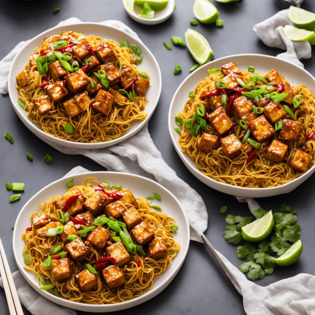 Sweet Chilli Tofu with Pineapple Stir-Fried Noodles