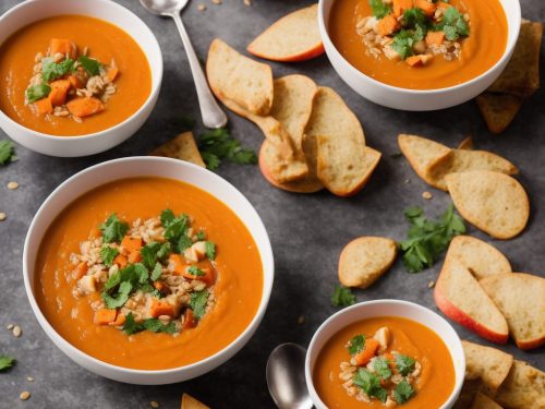 Sweet Potato, Carrot, Apple, and Red Lentil Soup