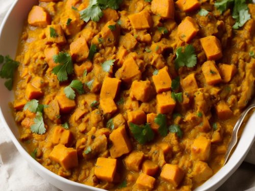 Sweet Potato Dhal with Curried Vegetables