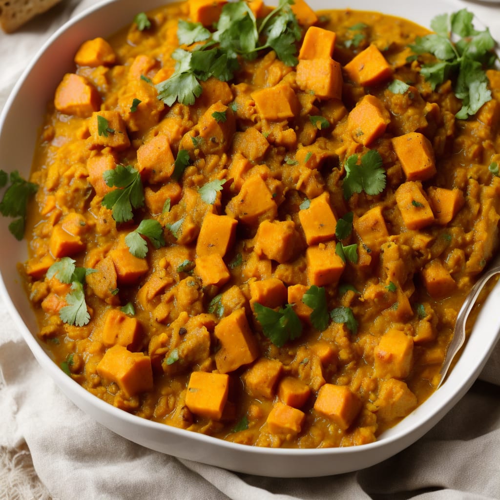 Sweet Potato Dhal with Curried Vegetables