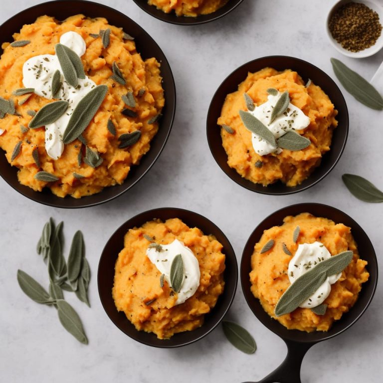Sweet Potato & Orange Mash with Sage Butter Drizzle Recipe