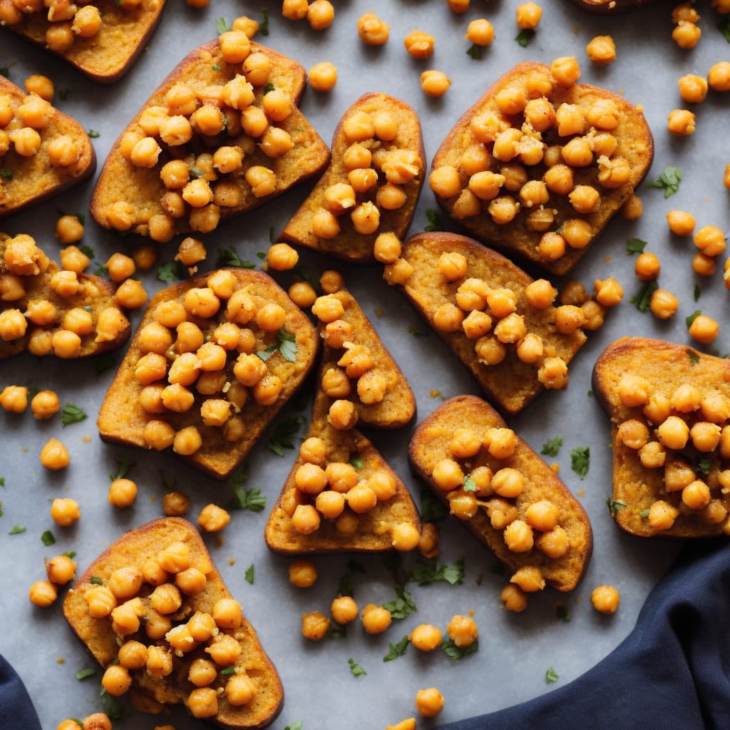 Sweet Potato Toasts with Curried Chickpeas