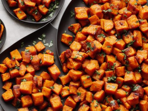 Sweet Potatoes with Red Pepper & Halloumi