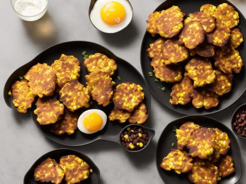 Sweetcorn Fritters with Eggs & Black Bean Salsa