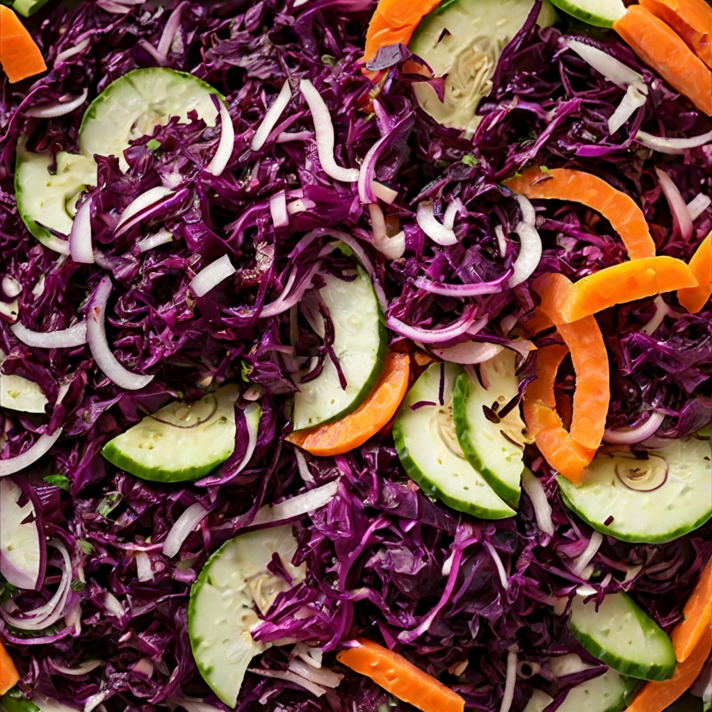 Tangy Carrot, Red Cabbage & Onion Salad