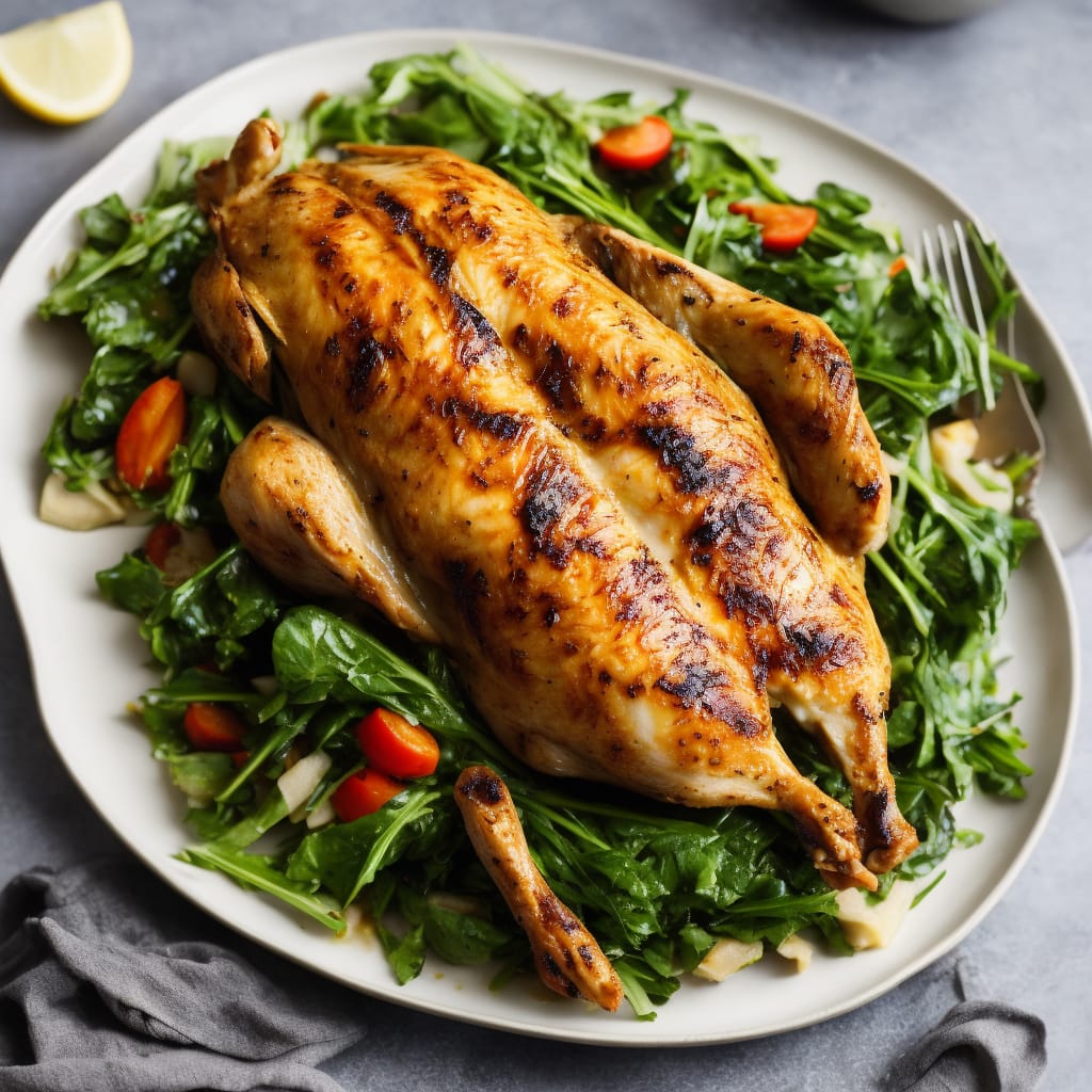 Tarragon Roast Chicken with Summer Greens