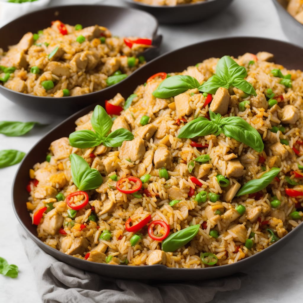 Thai Spicy Basil Chicken Fried Rice