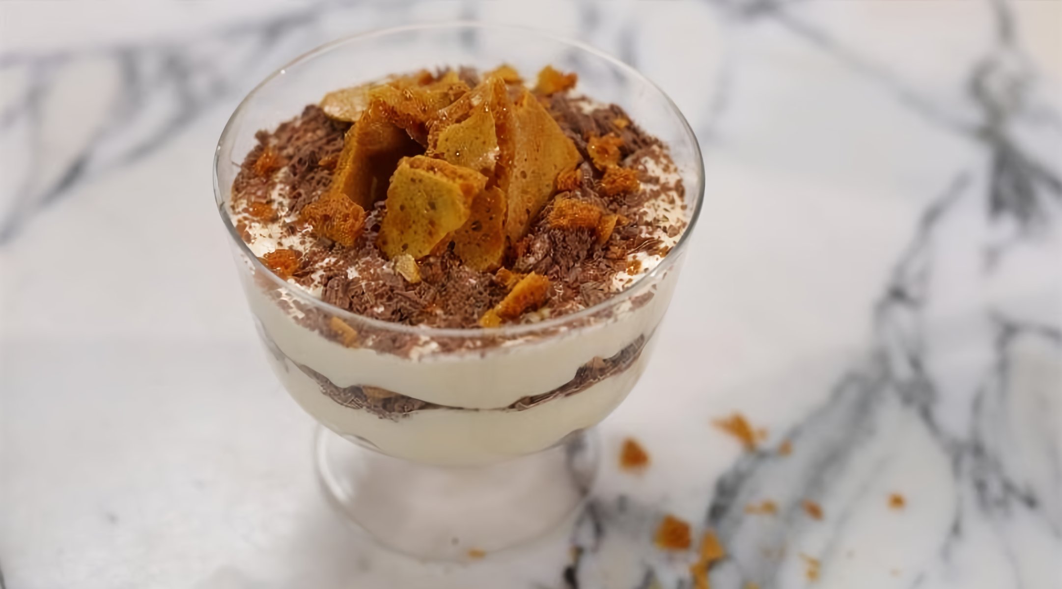 Tiramisu with honeycomb crunch