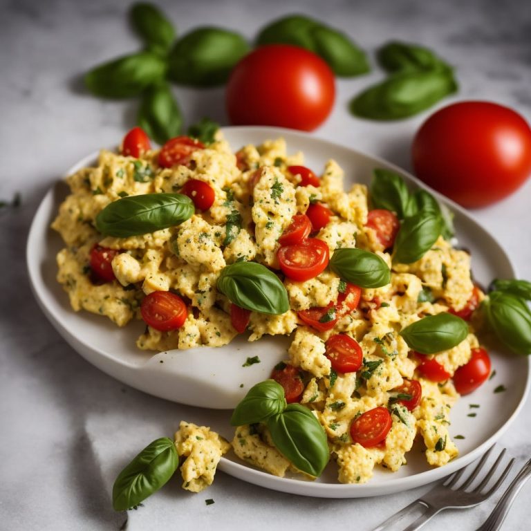 Tomato, Basil & Parmesan Scrambled Eggs Recipe